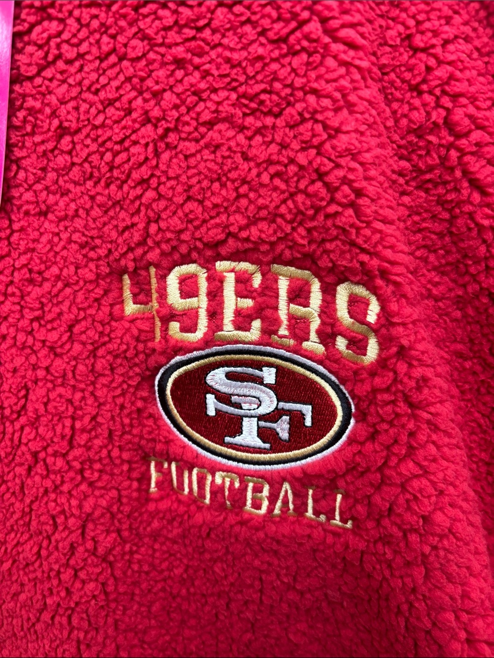 New foco San Francisco 49ers Red Sherpa Pullover Sweatshirt - NFL XL - Picture 3 of 8